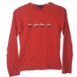 Bebe women long sleeve shirt size M red (A6)
